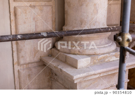 restoration of an ancient Italian structure with patterns and columns 90354810