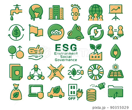 ESG カラフルなアイコンセット ESG カラフルなアイコンセット 90355029