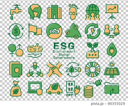 ESG カラフルなアイコンセット ESG カラフルなアイコンセット 90355029