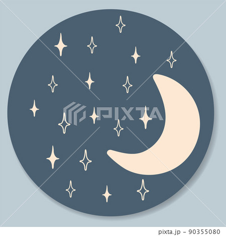 Decorative design elements. Moon and stars Decorative design elements. Moon and stars 90355080