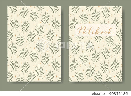 Cover design with palm leaves and stars Cover design with palm leaves and stars 90355186