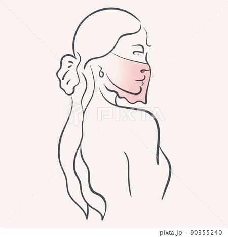Woman east type. Woman in traditional costume Woman east type. Woman in traditional costume 90355240