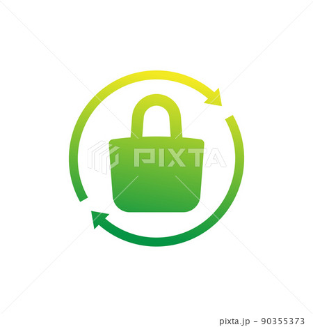 Recycle plastic bag icon on white, vector 90355373