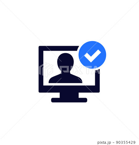 webinar icon with a check mark 90355429