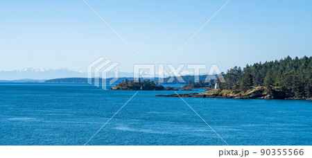 Southern Gulf Islands, Strait of Georgia. Panoramic view. Southern Gulf Islands, Strait of Georgia. Panoramic view. 90355566