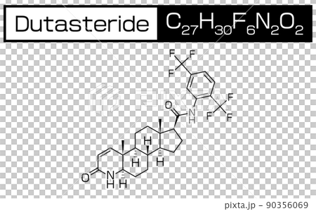 AGA　薄毛治療に使われる成分デュタステリドの化学式と構造式 90356069