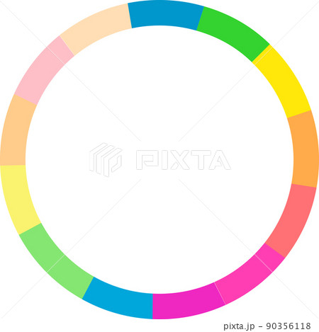 Colorful frame vector. Decorative rainbow color border frame. Isolated circle icon. Vector, illustration, EPS10 90356118