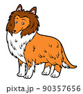 Cartoon illustration for children, Collie dog 90357656