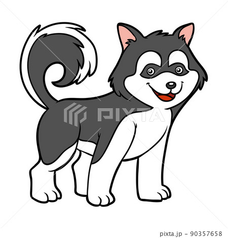 Cartoon illustration for children, Husky Cartoon illustration for children, Husky 90357658