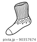 Coloring book for kids, Sock with geometric pattern 90357674