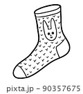 Coloring book for kids, Sock with a rabbit 90357675