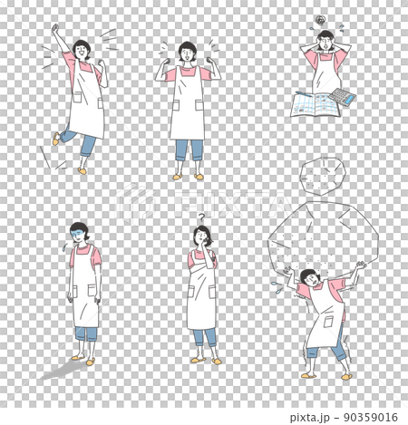 Apron female pose collection 90359016