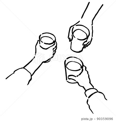 シンプルイラスト 乾杯 線画 シンプルイラスト 乾杯 線画 90359096