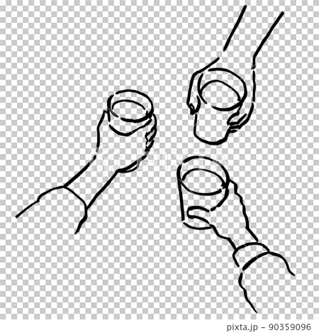 シンプルイラスト 乾杯 線画 シンプルイラスト 乾杯 線画 90359096
