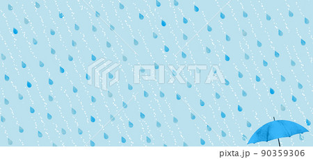 斜めに降る雨と青い傘 斜めに降る雨と青い傘 90359306