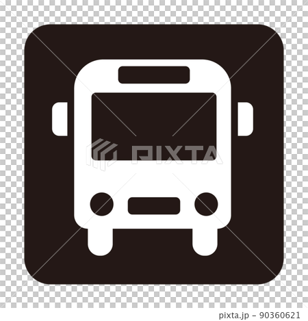 公共汽車的簡單的單色白色正方形圓角正方形前面象 公共汽車的簡單的單色白色正方形圓角正方形前面象 90360621