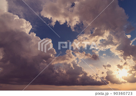 Evening cloudscape after the thunderstorm. 90360723