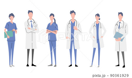ベクターイラスト素材:医師、看護師、医療従事者、人物セット ベクターイラスト素材:医師、看護師、医療従事者、人物セット 90361929