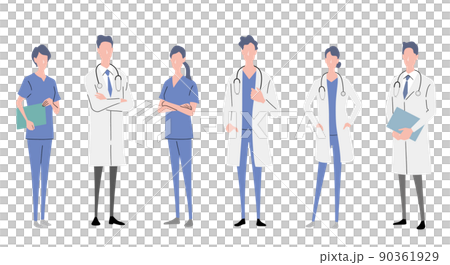 ベクターイラスト素材:医師、看護師、医療従事者、人物セット ベクターイラスト素材:医師、看護師、医療従事者、人物セット 90361929
