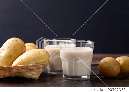 Potato milk, Alternative milk from plant, Vegan food Potato milk, Alternative milk from plant, Vegan food 90362372