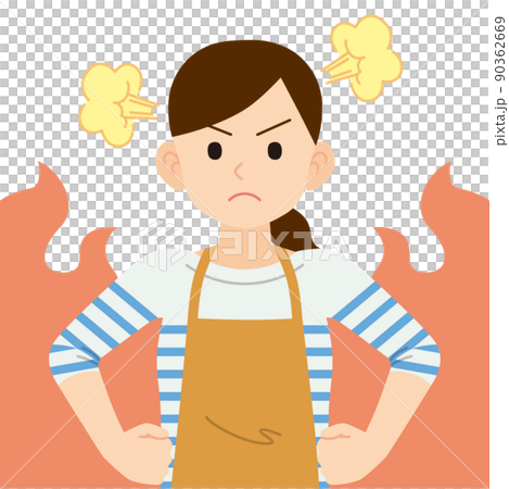 怒る主婦　線なし 90362669