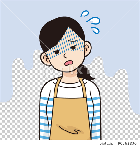 疲れた主婦　線画 90362836