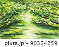透明水彩 水彩画 ウォーターカラー 90364259