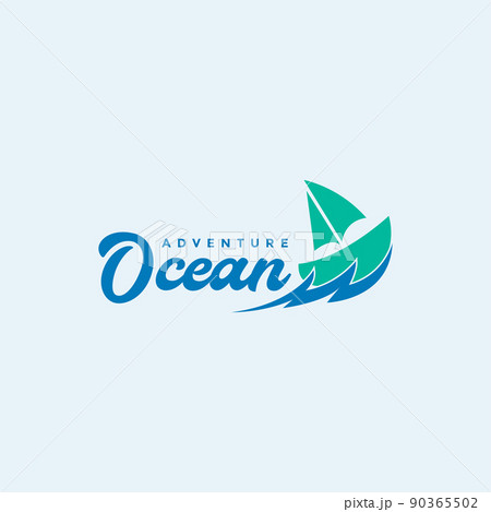 modern simple boat with wave ocean logo design vector graphic symbol icon illustration creative idea 90365502