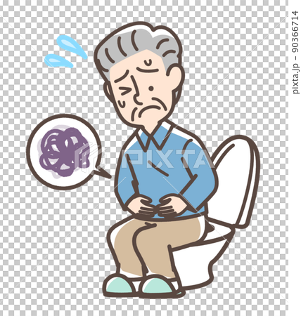 A man in trouble with the toilet 90366714