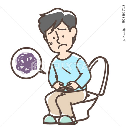 トイレで困っている男性 90366718