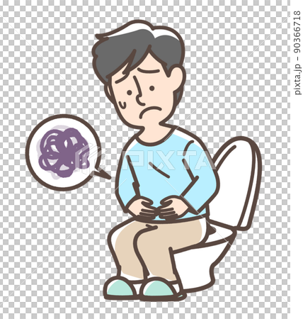 トイレで困っている男性 90366718
