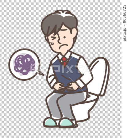 トイレで困っている男子学生 90366725