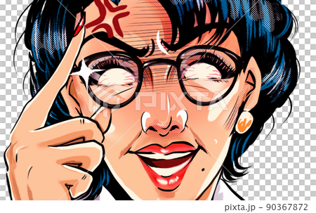 一個怪物家長教育媽媽突然戴眼鏡的美式漫畫風格彩繪 一個怪物家長教育媽媽突然戴眼鏡的美式漫畫風格彩繪 90367872