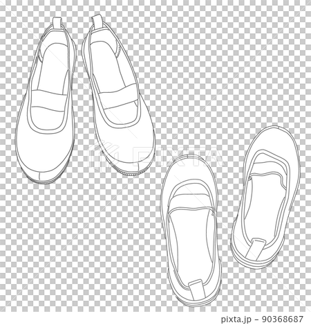 小学生の白い上履き 90368687