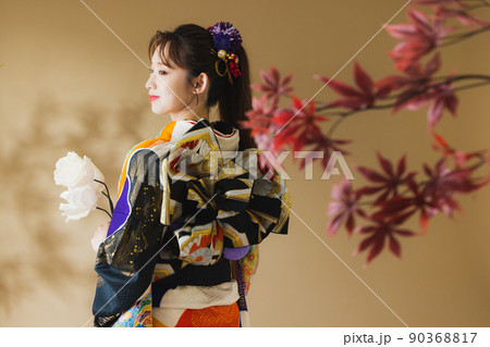 振袖 黒 熨斗文様 振袖 黒 熨斗文様 90368817