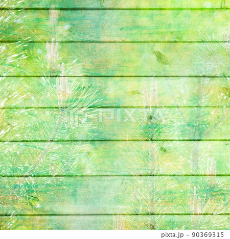Vintage wood background with pine tree silhouettes 90369315