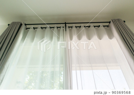 Curtain window interior decoration in living room 90369568