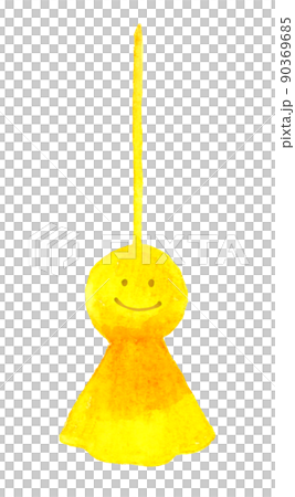 Teru teru bozu with a yellow smile Hand-painted watercolor illustration material of early summer and rainy season Teru teru bozu with a yellow smile Hand-painted watercolor illustration material of early summer and rainy season 90369685