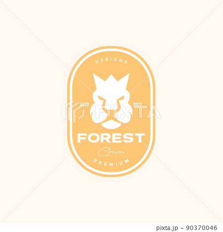 colored vintage head forest king crown logo design vector graphic symbol icon illustration creative idea 90370046