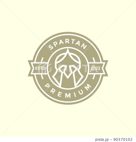 vintage simple badge with spartan helm logo design vector graphic symbol icon illustration creative idea vintage simple badge with spartan helm logo design vector graphic symbol icon illustration creative idea 90370102