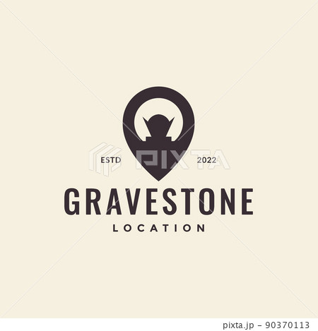 pin map location with grave stone logo design vector graphic symbol icon illustration creative idea pin map location with grave stone logo design vector graphic symbol icon illustration creative idea 90370113
