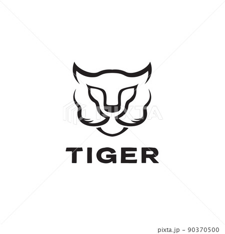 head tiger isolated black logo design vector graphic symbol icon illustration creative idea head tiger isolated black logo design vector graphic symbol icon illustration creative idea 90370500