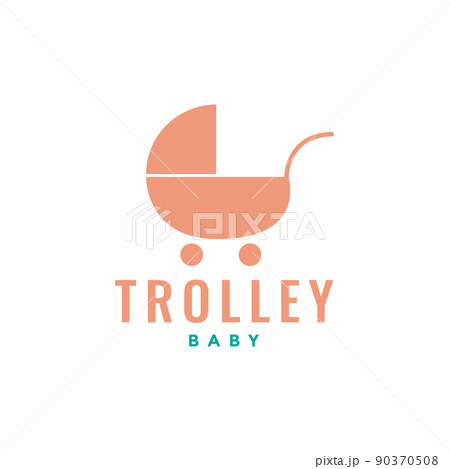 simple flat baby trolley logo design vector graphic symbol icon illustration creative idea 90370508