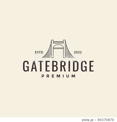 minimal line bridge gate logo design vector graphic symbol icon illustration creative idea 90370870