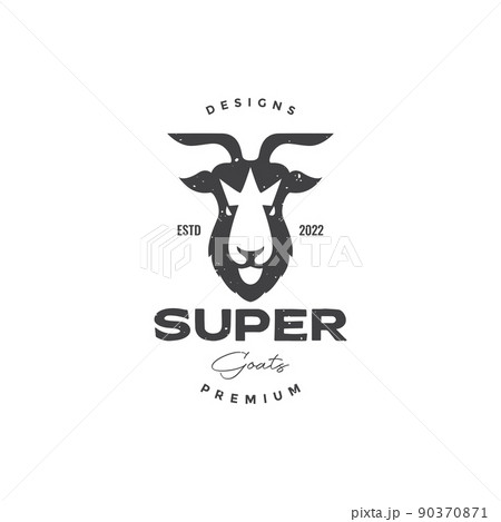 head goat unique shape logo design vector graphic symbol icon illustration creative idea 90370871