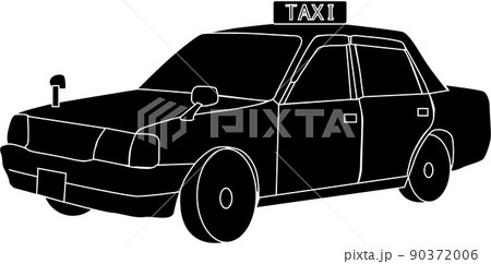 タクシーのシルエット素材 タクシーのシルエット素材 90372006