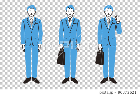 人物 リクルートスーツの男性イメージセット 90372621