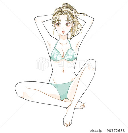 水着の女性 90372688