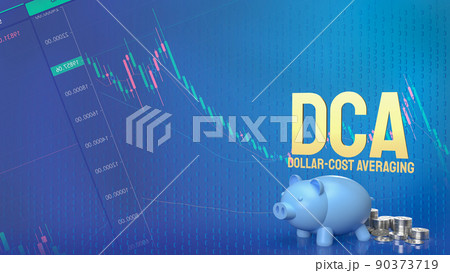 The piggy bank and coins for dca or Dollar Cost Averaging on business background  3d rendering 90373719