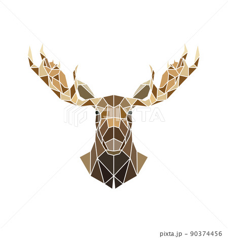 Polygonal style, moose face wild animal. 90374456